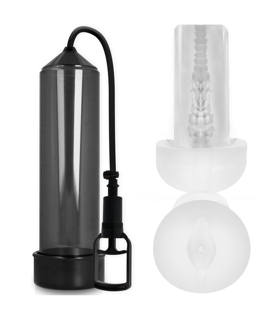 PUMP ADDICTED - BOMBA ERECCIÓN RX7 NEGRO CON MASTURBADOR