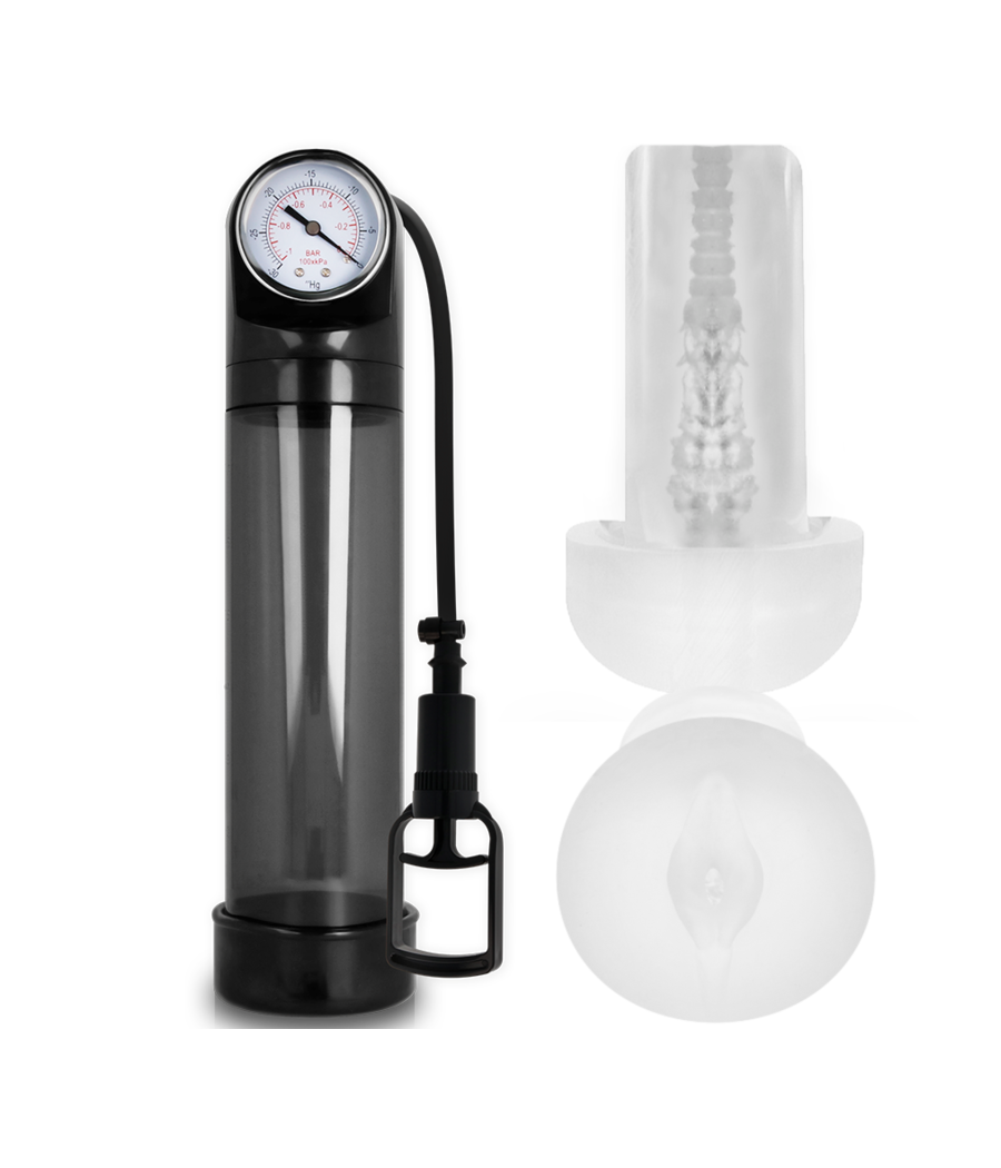 PUMP ADDICTED - BOMBA ERECCIÓN RX9 NEGRO CON MASTURBADOR