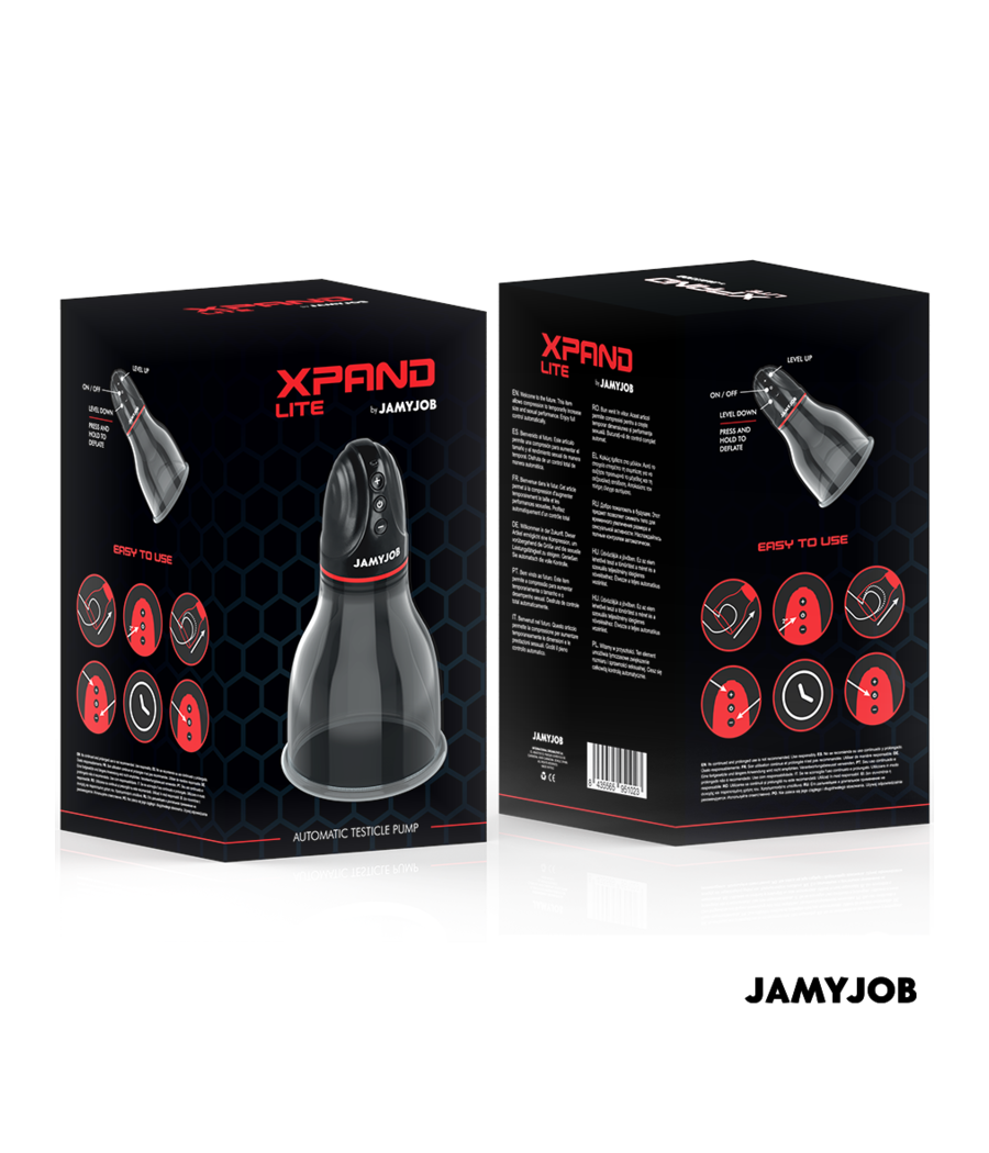 JAMYJOB - XPAND LITE BOMBA AUTOMÁTICA DE TESTÍCULOS 3 NIVELES DE SUCCIONADOR GRIS