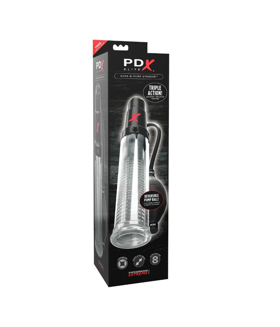 PDX ELITE - SUCK N PUMP STROKER VIBRATING MASTURBATOR SUCTION PUMP