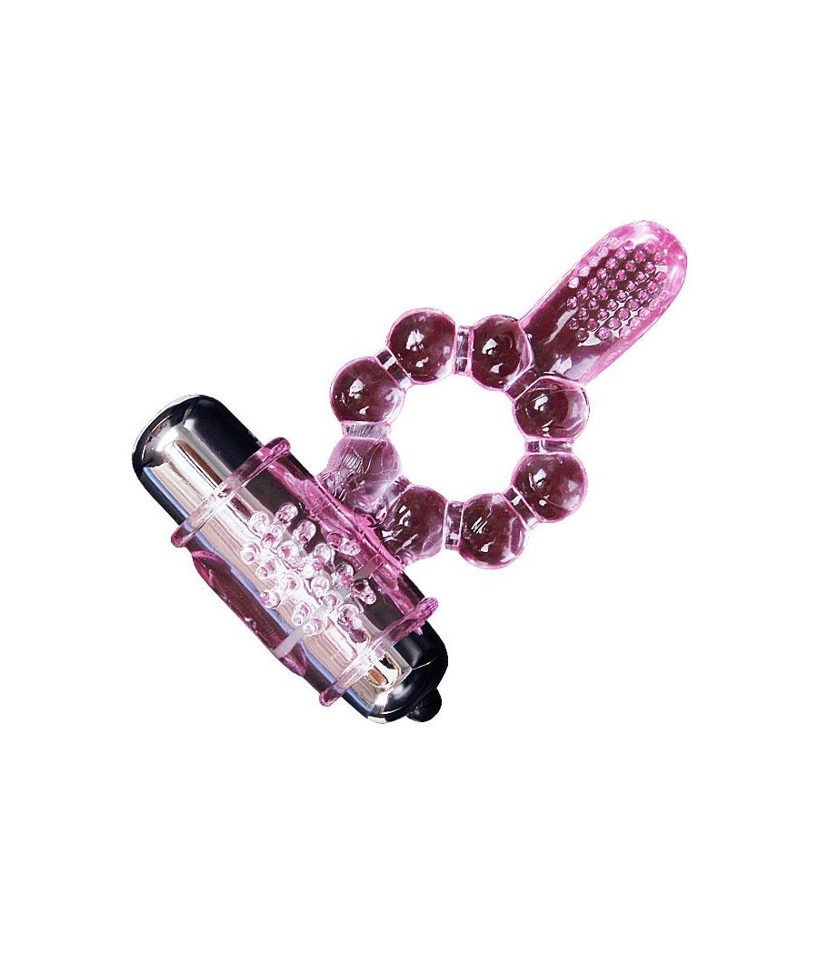 BAILE - ANELLO IN SILICONE 10 RITMI DI LINGUA CON VIBRAZIONE ROSA