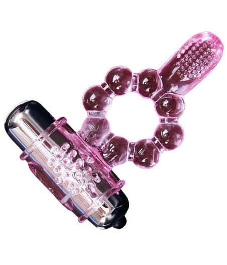 BAILE - ANELLO IN SILICONE 10 RITMI DI LINGUA CON VIBRAZIONE ROSA