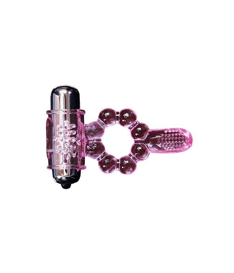 BAILE - SILICONE RING 10 TONGUE RHYTHMS WITH PINK VIBRATION