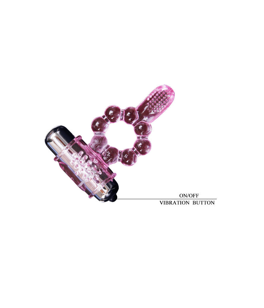 BAILE - SILICONE RING 10 TONGUE RHYTHMS WITH PINK VIBRATION