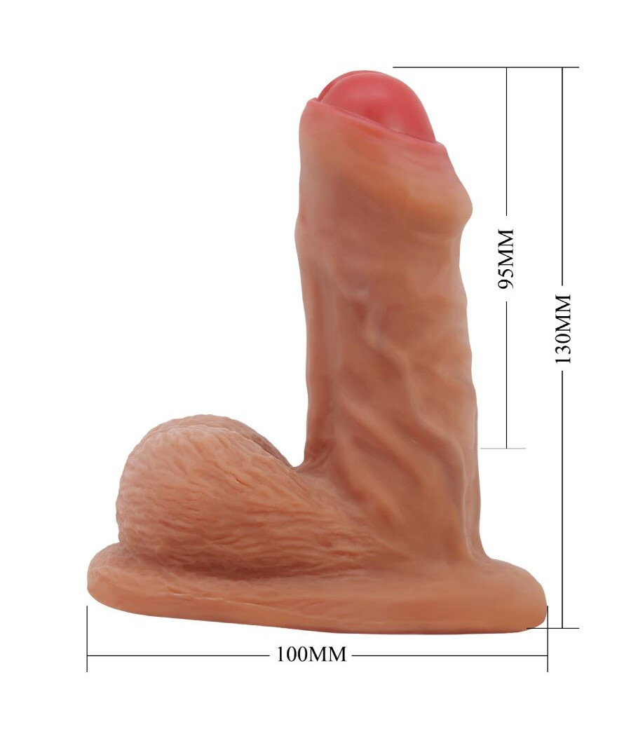 PRETTY LOVE - WARNELL DILDO ULTRA REALÍSTICO Y ELÁSTICO 9.5 CM MULATO