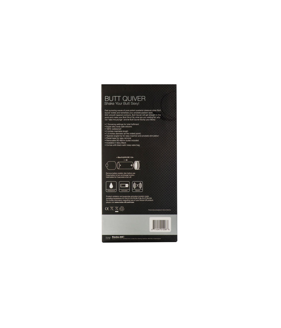 ROCKS-OFF - STIMULATEUR BUTT QUIVER P-POINT 7 VITESSES NOIR