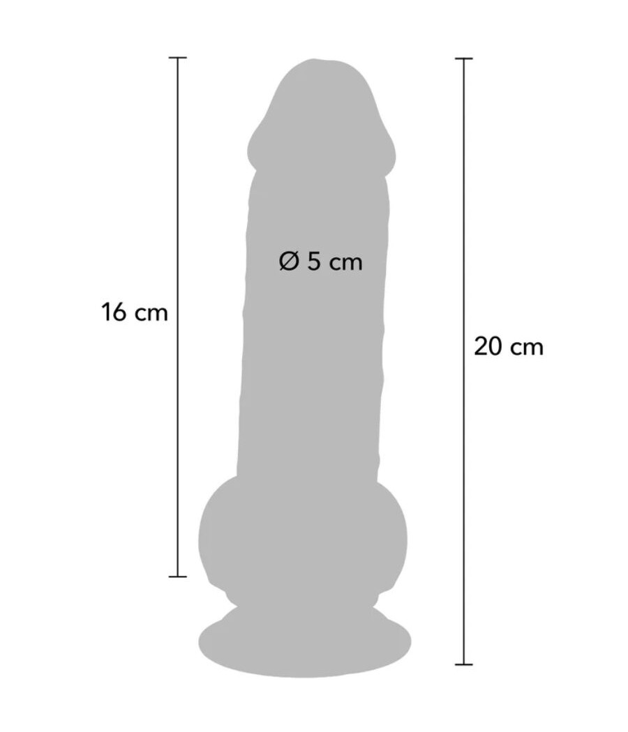 GET REAL - PENE REALÍSTICO DELUXE CON TESTÍCULOS EXTRA GRUESO 20 CM