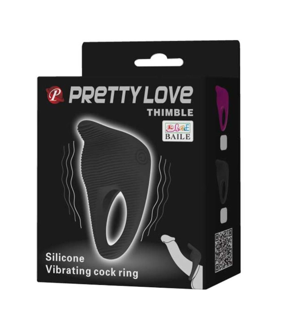 PRETTY LOVE - THIMBLE ANNEAU VIBRATEUR NOIR