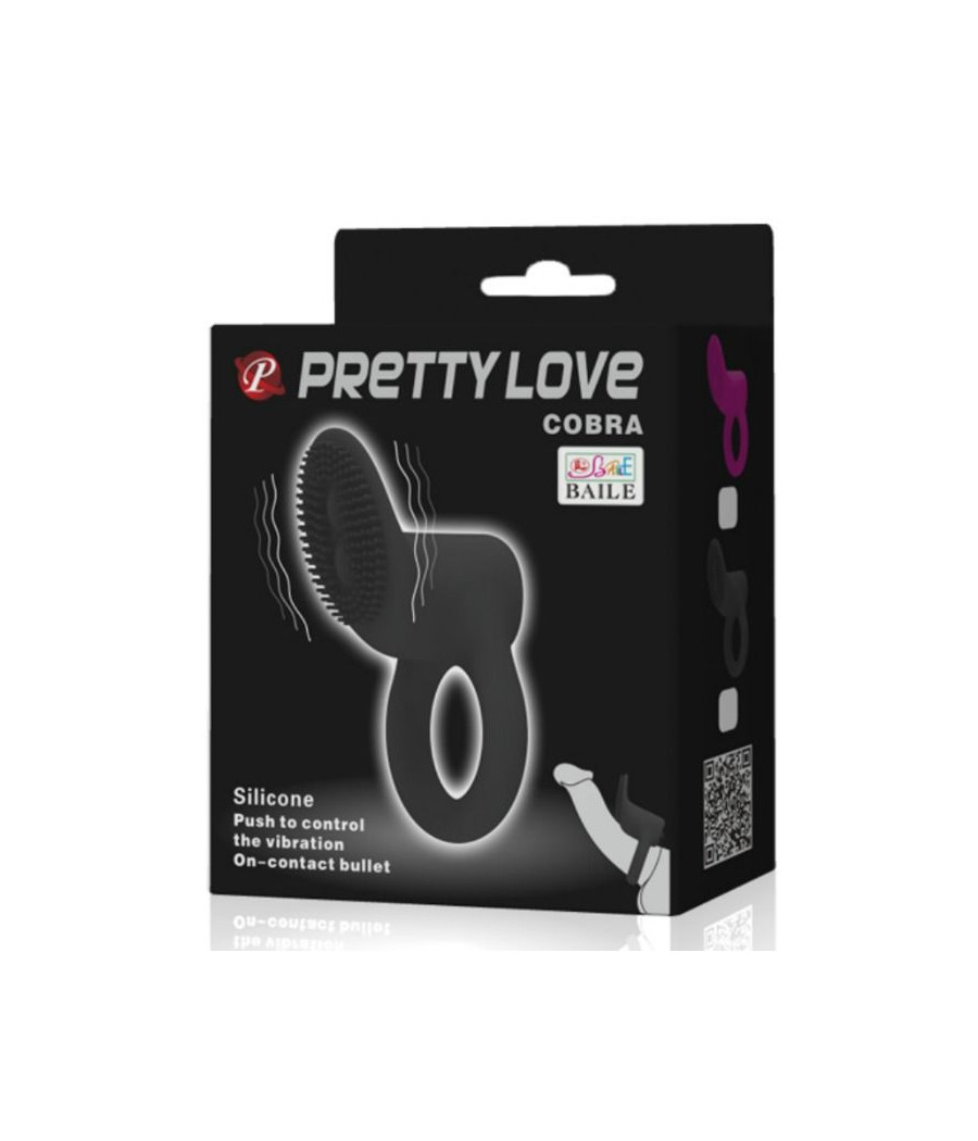 PRETTY LOVE - COBRA ANILLO VIBRADOR COBRA NEGRO