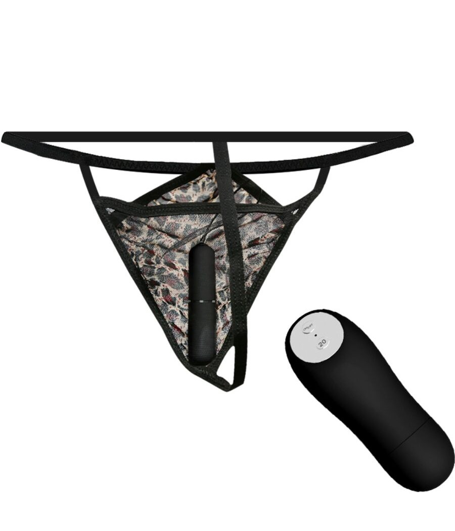 BAILE - CALCINHA FIO DENTAL COM VIBRADOR BALA E CONTROLE REMOTO PRETA