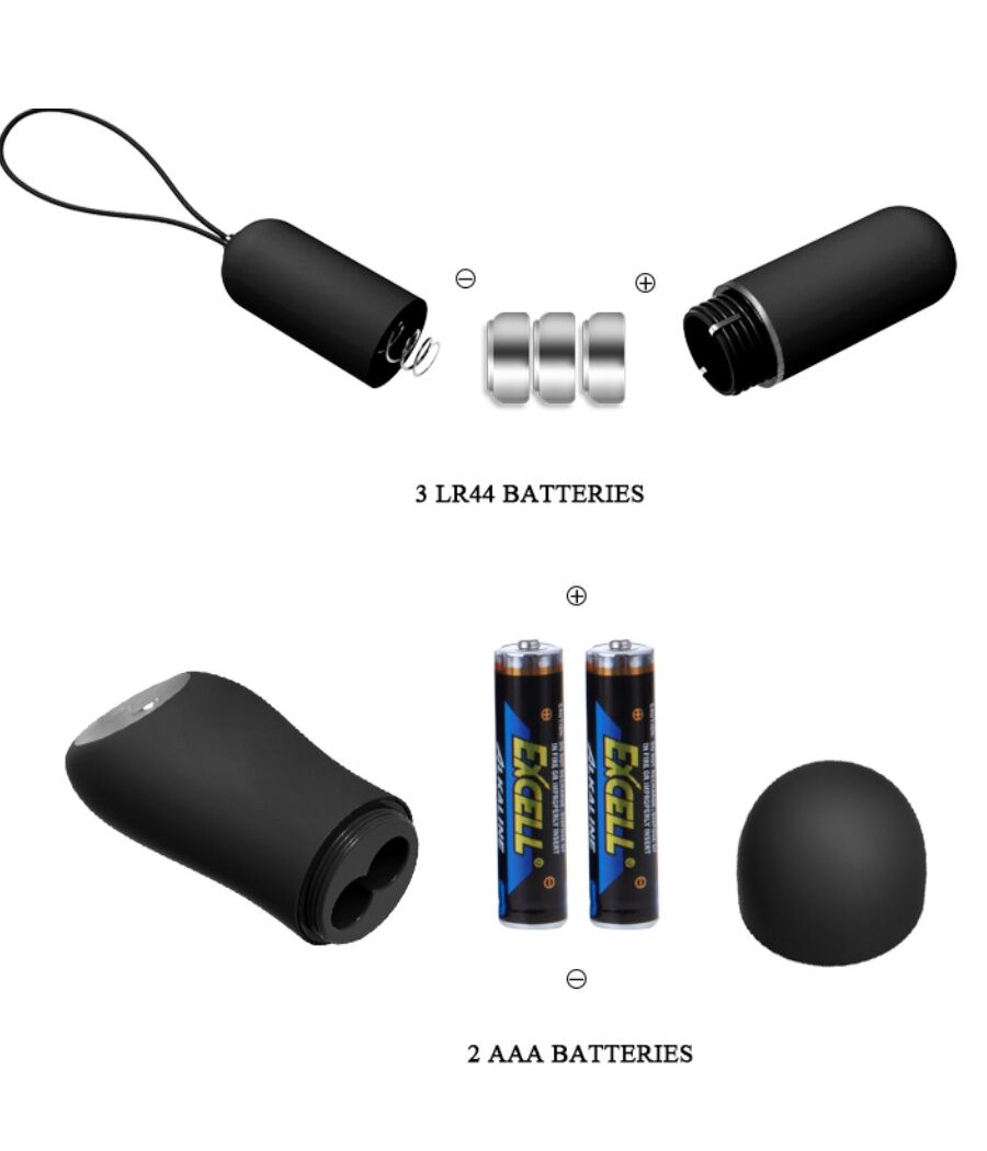 BAILE - Stringtanga mit Vibrationskugel und Fernbedienung, Schwarz