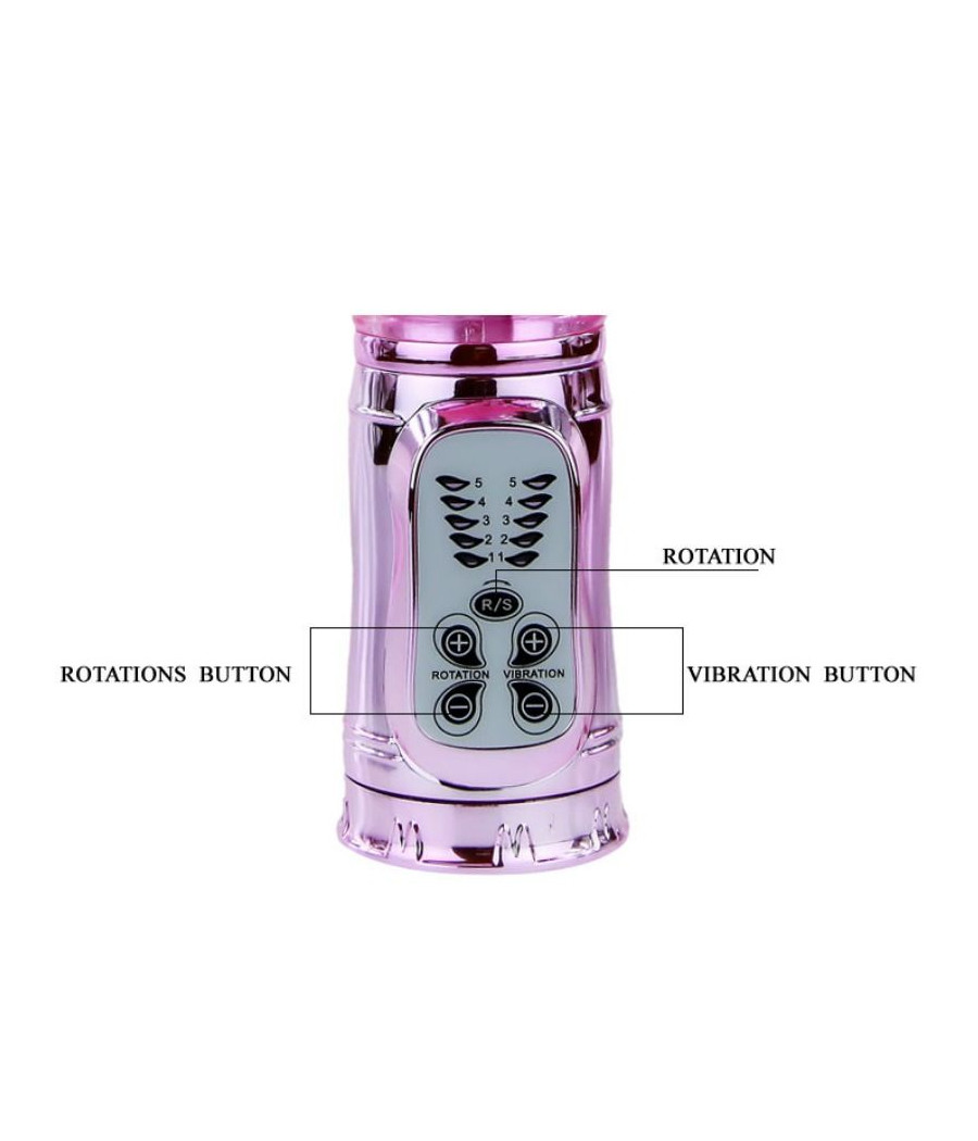 BAILE - VIBRADOR RECARREGVEL COM ROTAO E ESTIMULADOR DE BORBOLETA PULSANTE