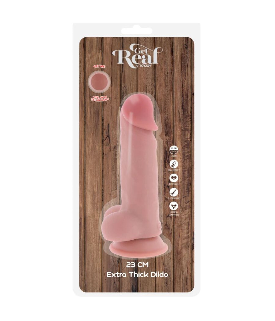 GET REAL - PENE REALISTICO DELUXE CON TESTICOLI EXTRA SPESSI 23 CM