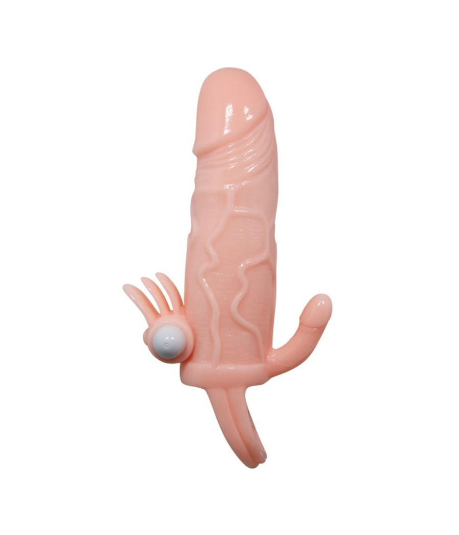 BAILE - BRAVE MAN PENIS COVER WITH CLIT AND ANAL STIMULATION FLESH 16.5 CM