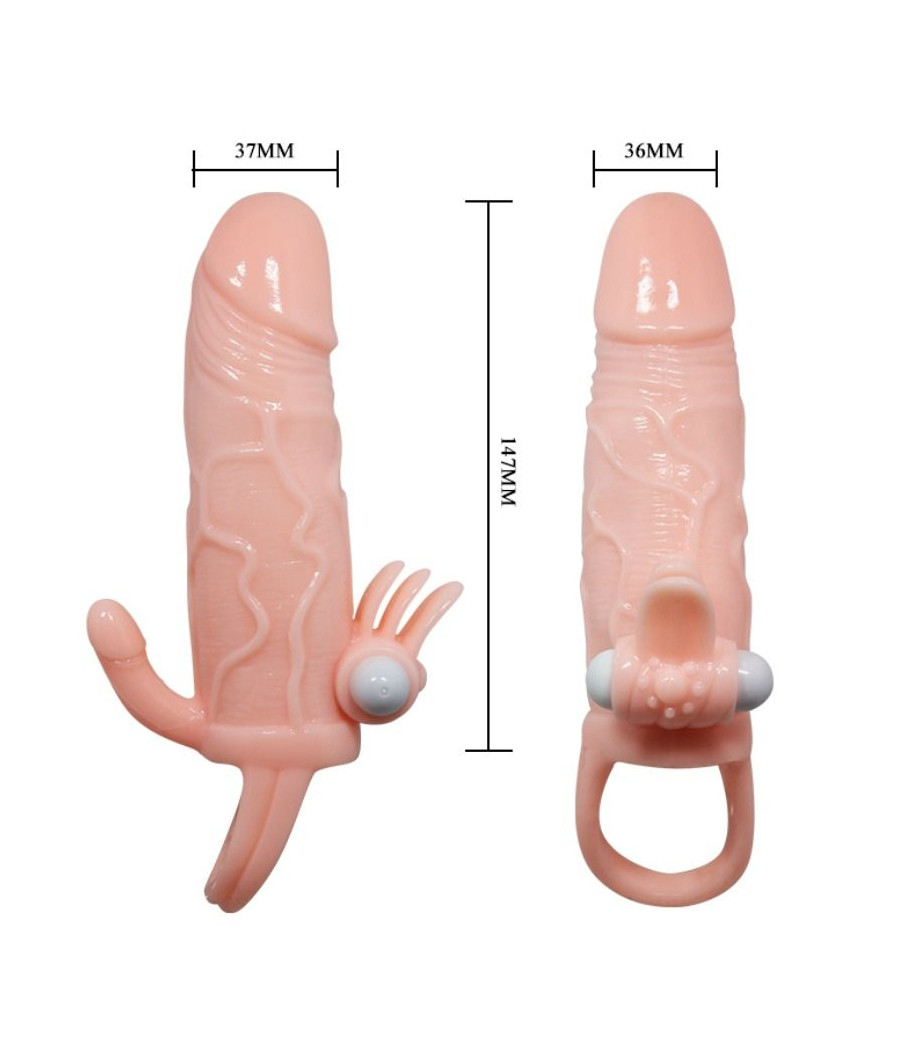 BAILE - BRAVE MAN PENISHÜLLE MIT KLITORIS UND ANALSTIMULATION FLEISCH 16.5 CM