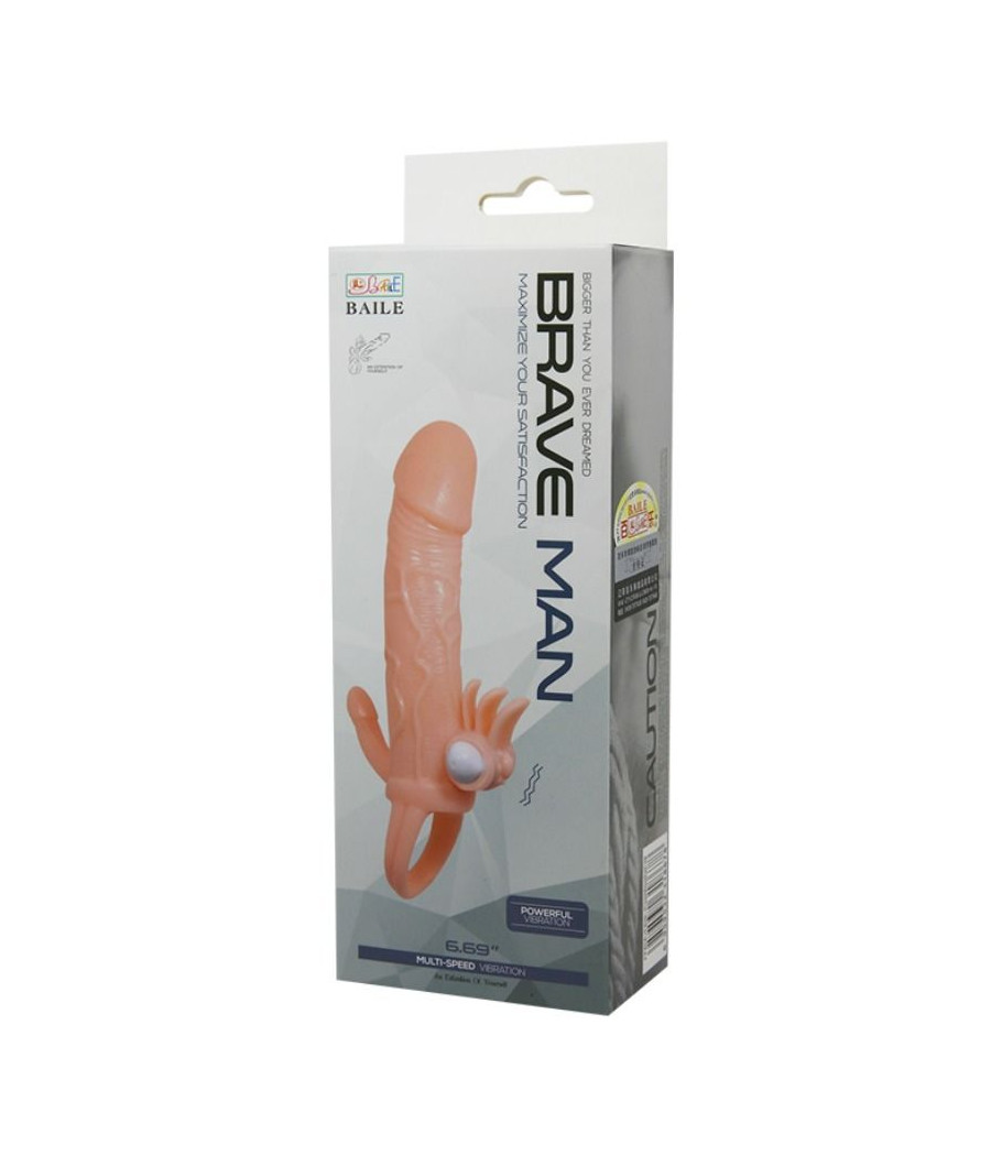 BAILE - COPERTURA PENE UOMO CORAGGIOSO CON CLITITO E CARNE PER STIMOLAZIONE ANALE 16.5 CM