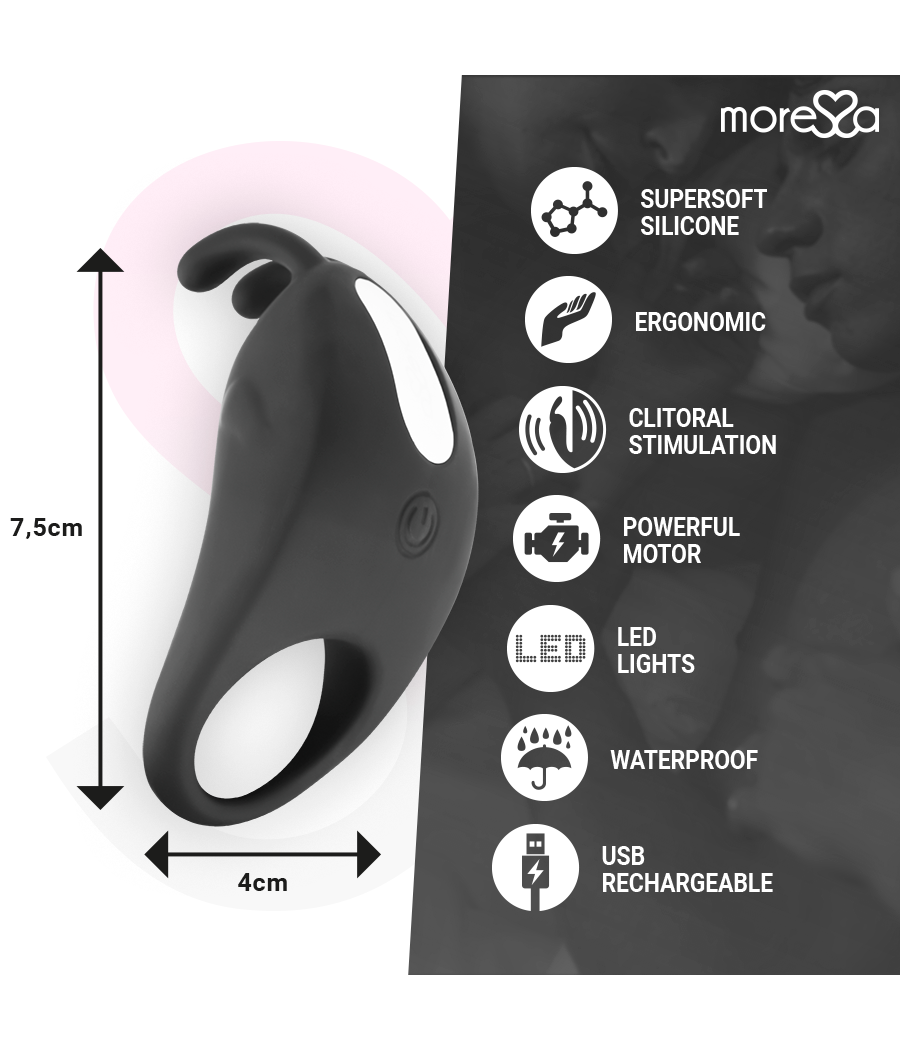 MORESSA - BRAD PREMIUM SILICONE RECARREGVEL PRETO