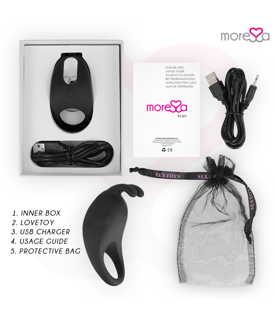 MORESSA - BRAD PREMIUM SILICONE RECARGABLE NEGRO