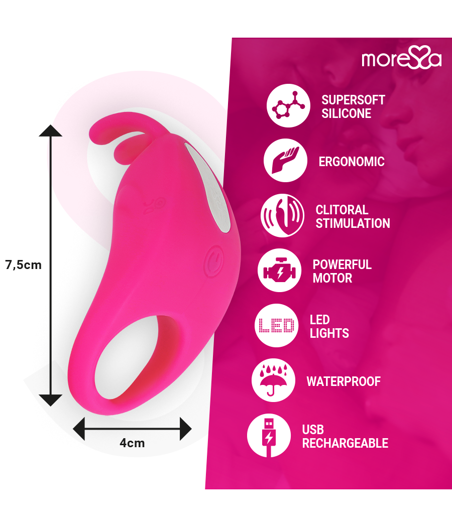 MORESSA - BRAD PREMIUM SILICONE RECARGABLE ROSA