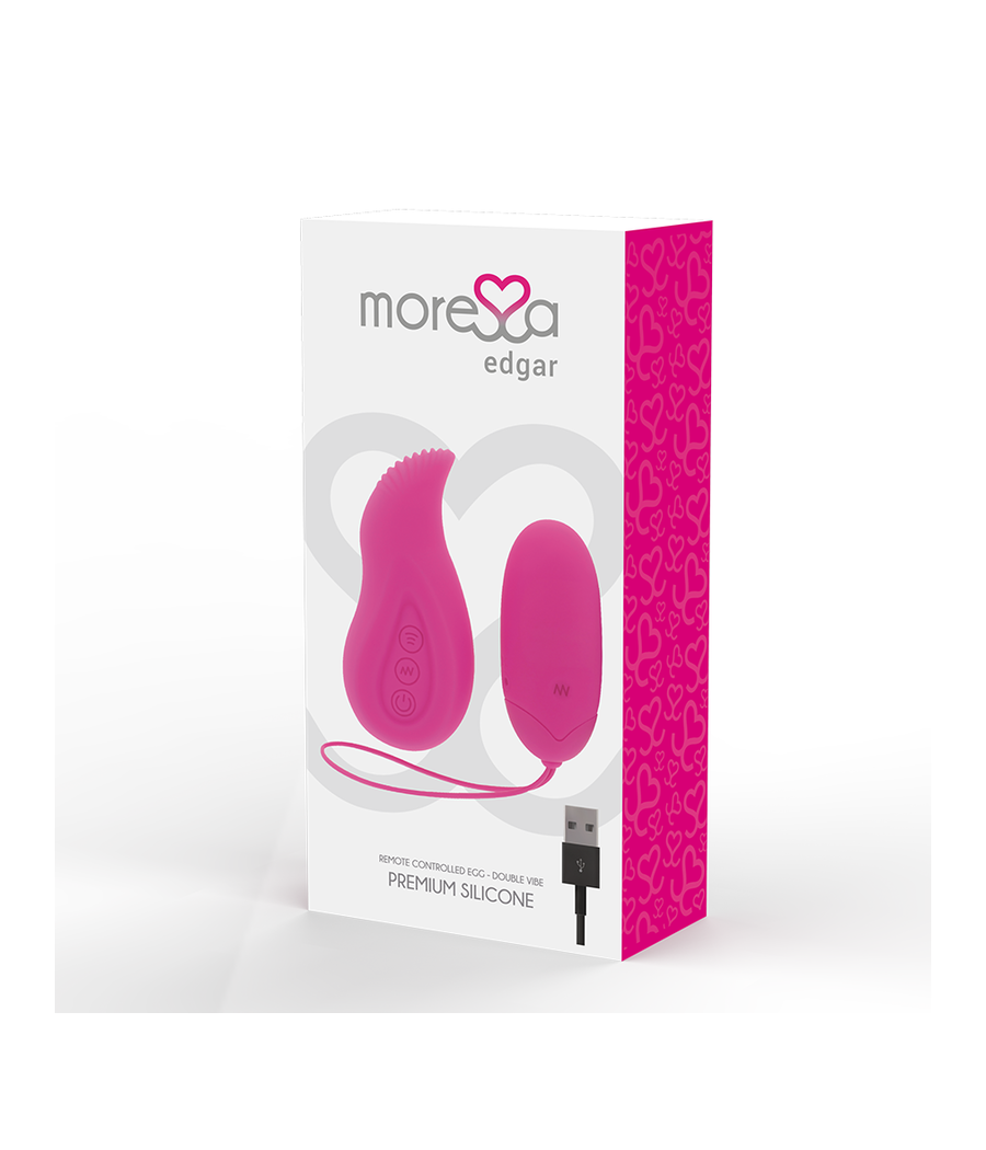 MORESSA - EDGAR SET DUO HUEVO REMOTO Y MANDO CON VIBRACIÓN INCORPORADA PREMIUM SILICONE CONTROL REMOTO