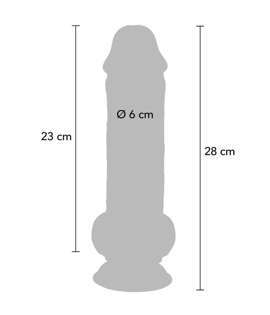 GET REAL - PÉNIS RÉALISTE DE LUXE AVEC TESTICULES EXTRA ÉPAIS DE 28 CM