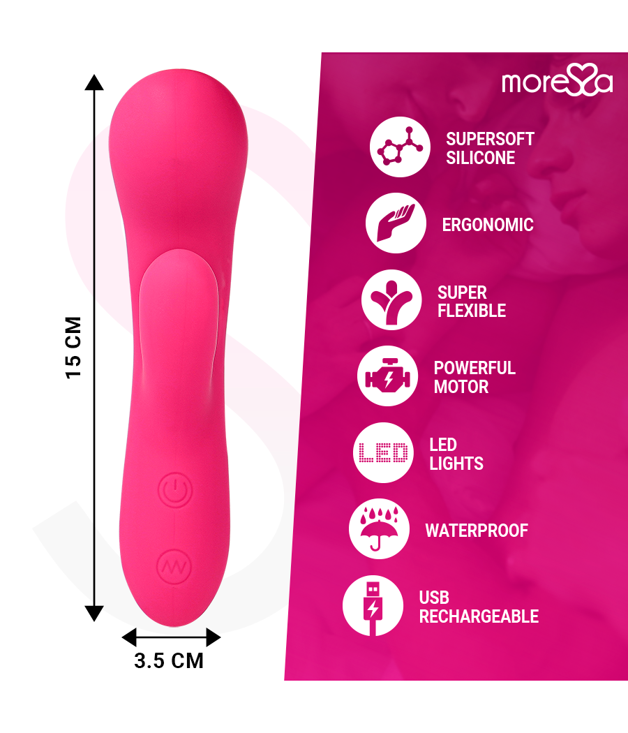 MORESSA - JERRY CLIP VIBRADOR PUNTO G Y CLITORIS PREMIUM SILICONE RECARGABLE