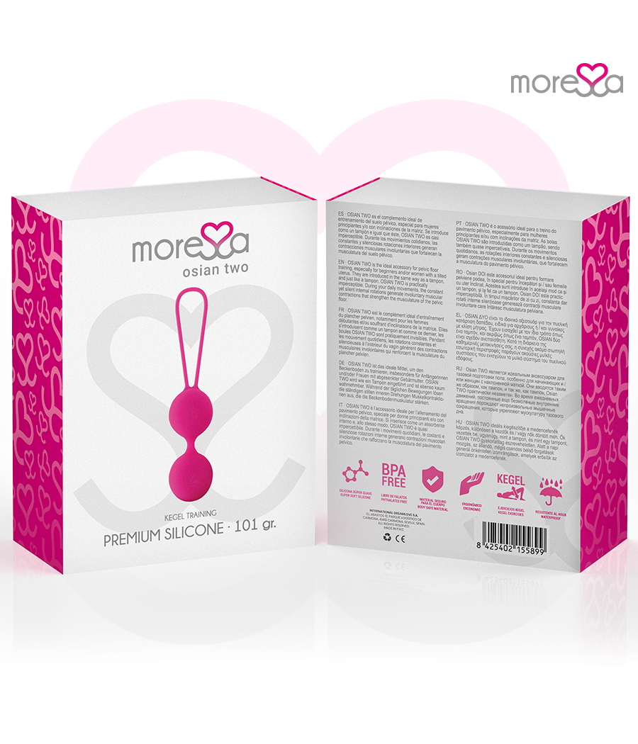 MORESSA - OSIAN TWO ENTRENAMIENTO SUELO PELVICO 101gr PREMIUM SILICONA ROSA