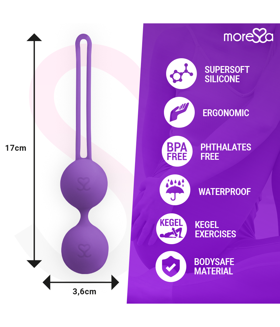 MORESSA - OSIAN THREE ENTRENAMIENTO SUELO PELVICO 85 gr PREMIUM SILICONA LILA