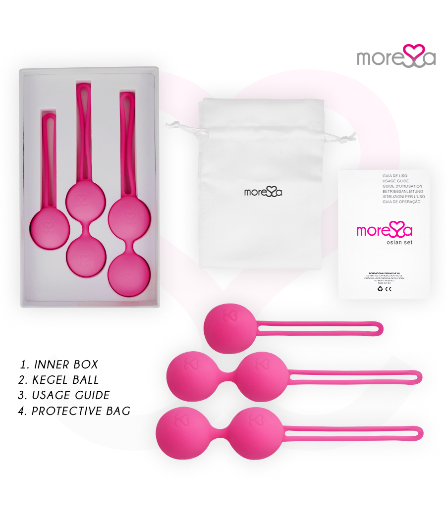 MORESSA - SET OSIAN PREMIUM SILICONE ROSA (Osian One - 51 g | Osian Two - 101 g | Osian Three 85 g)