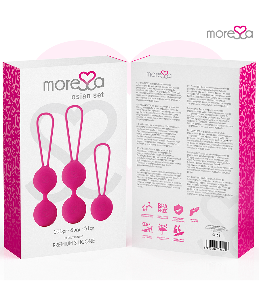 MORESSA - SET OSIAN PREMIUM SILICONE ROSA (Osian One - 51 g | Osian Two - 101 g | Osian Three 85 g)