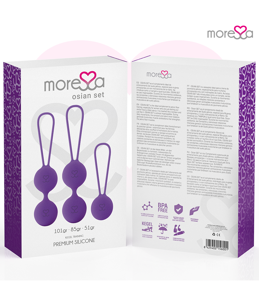 MORESSA - OSIAN SET Osian One; 51 Gr / Osian Two; 101 Gr / Osian Three 85 gr PREMIUM SILICONA LILA