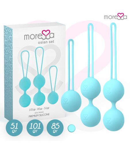 MORESSA - OSIAN SET Osian One; 51 Gr / Osian Two; 101 Gr / Osian Three 85 gr PREMIUM SILICONA TURQUESA