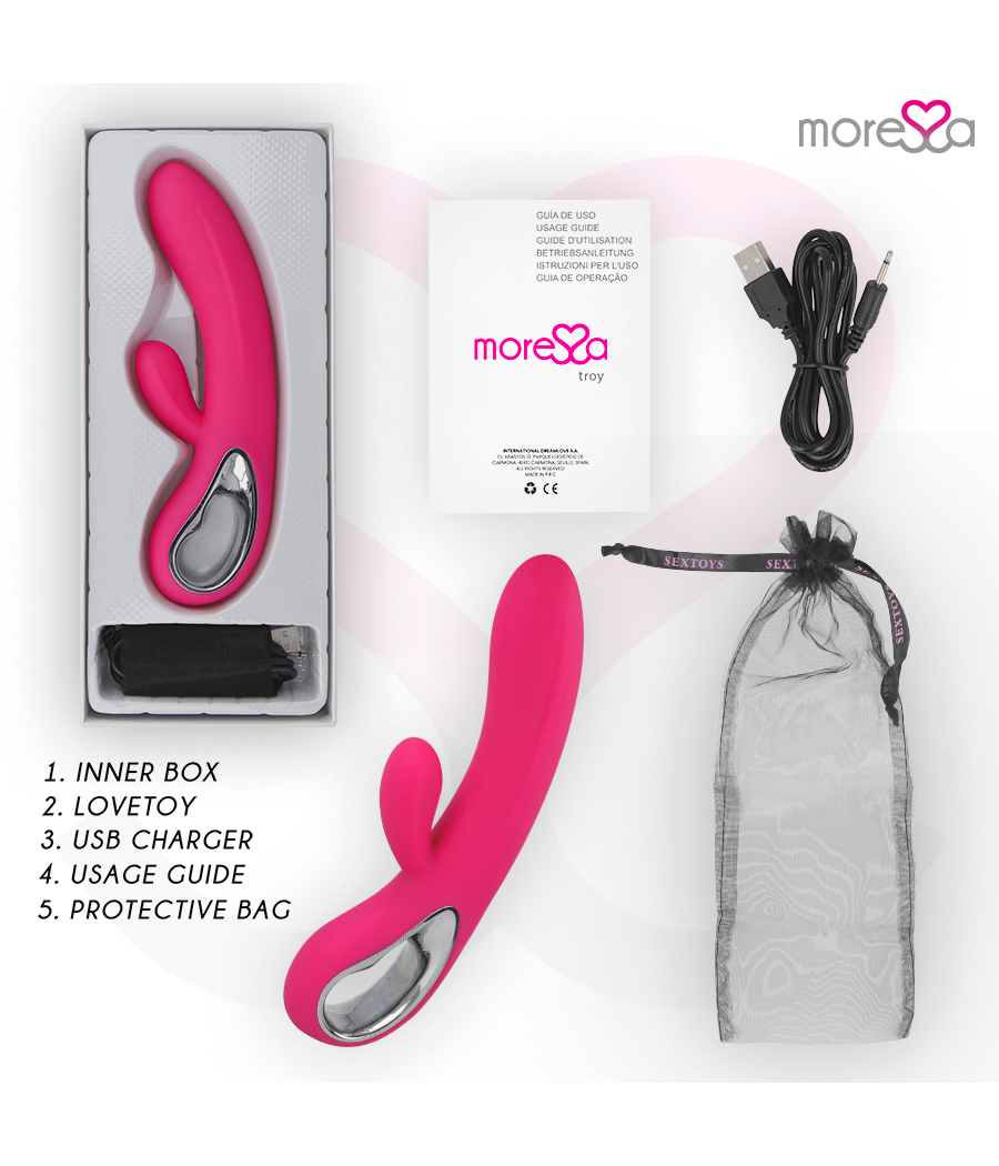 MORESSA - TROY MASAJEADOR PUNTO G Y CLITORIS PREMIUM SILICONE RECARGABLE