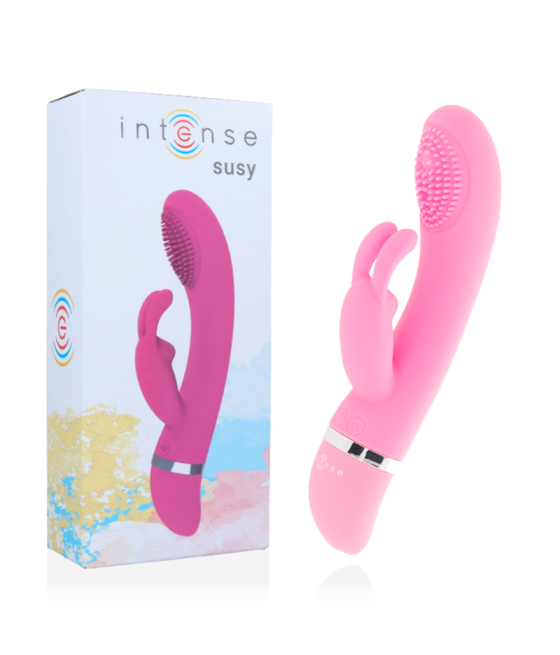INTENSE - VIBRATEUR OSCILLANT SUSY SILICONE LAPIN ROSE