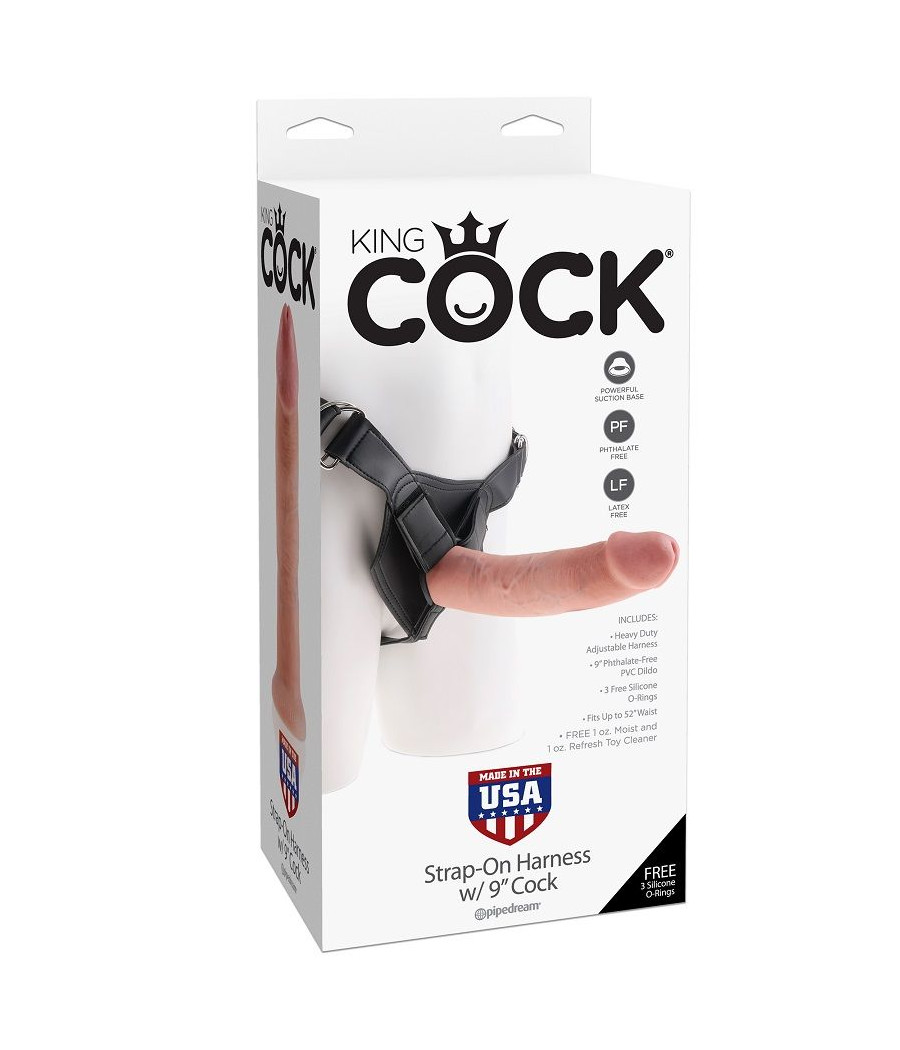KING COCK - HARNESS CON PENE REALÍSTICO NATURAL 22.9 CM