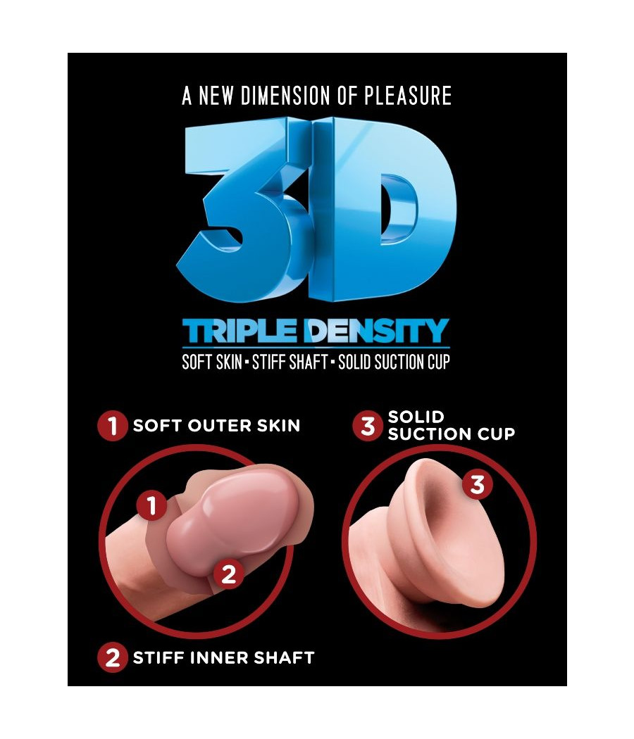 KING COCK - GODE TRIPLE DENSITÉ 14 CM