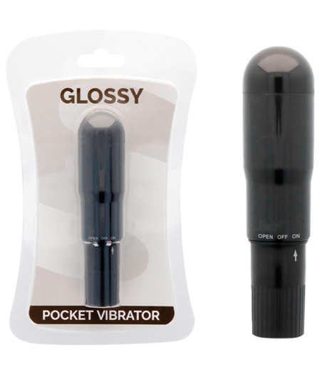 GLOSSY - POCKET VIBRATOR BLACK