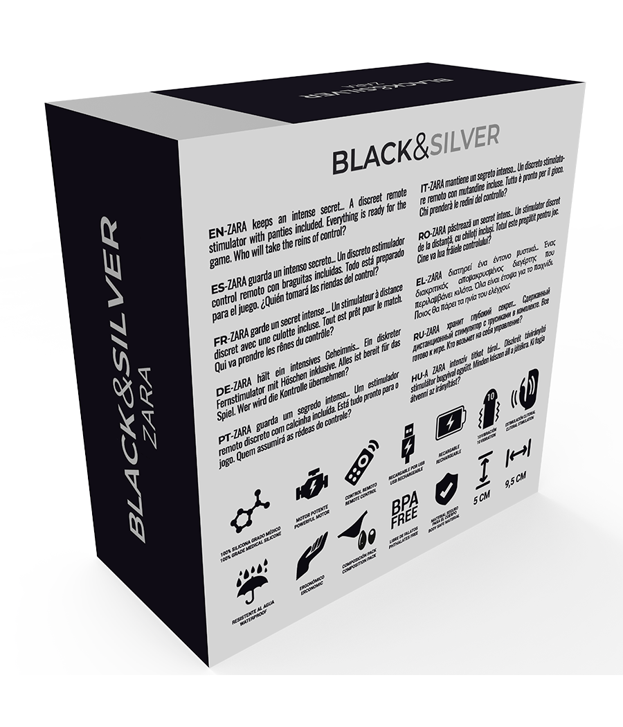 BLACK&SILVER - STIMULATEUR À TÉLÉCOMMANDE ZARA AVEC CULOTTE GRATUITE