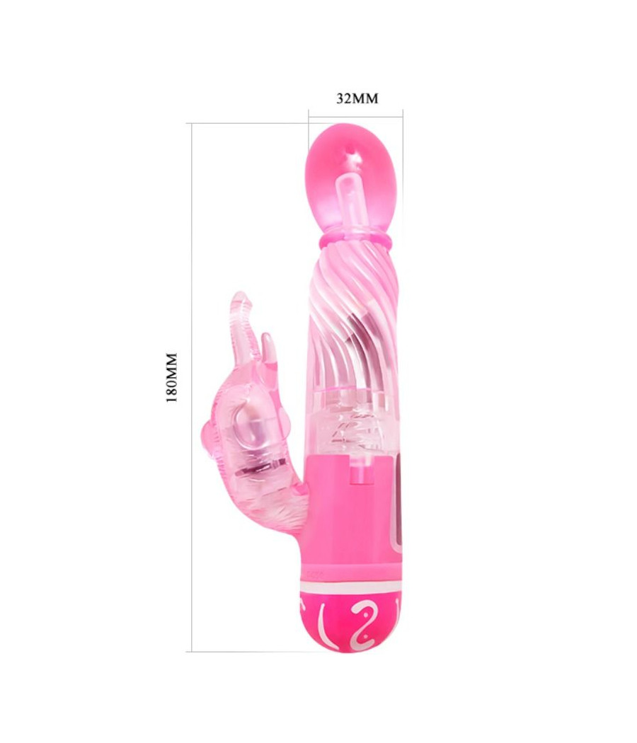 BAILE - VIBRADOR MULTIVELOCIDADE COM ESTIMULADOR ROSA