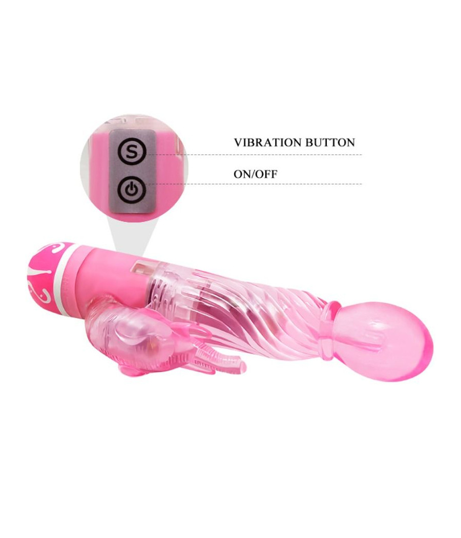 BAILE - VIBRADOR MULTIVELOCIDADE COM ESTIMULADOR ROSA