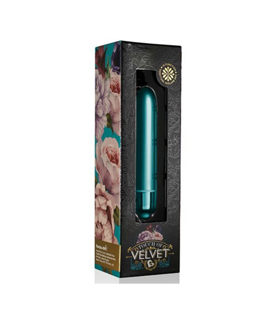 ROCKS-OFF - BALLE VIBRANTE TOUCHE DE PÉTALES DE PAON EN VELOURS