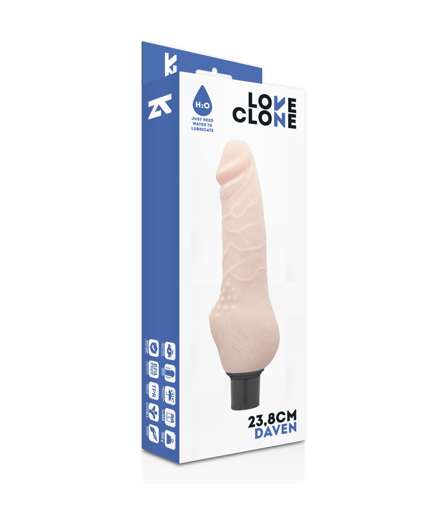 LOVECLONE - DAVEN AUTO LUBRIFICAO REALÍSTICA 23.8 CM -O- 3.8 CM