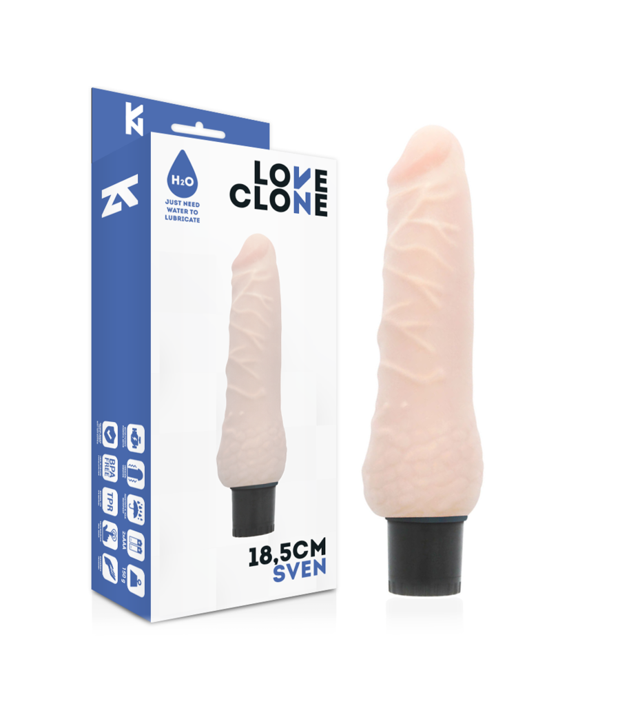 LOVECLONE - SVEN VIBRADOR REALÍSTICO SELF LUBRICATION 18.5 CM -O- 3.3 CM