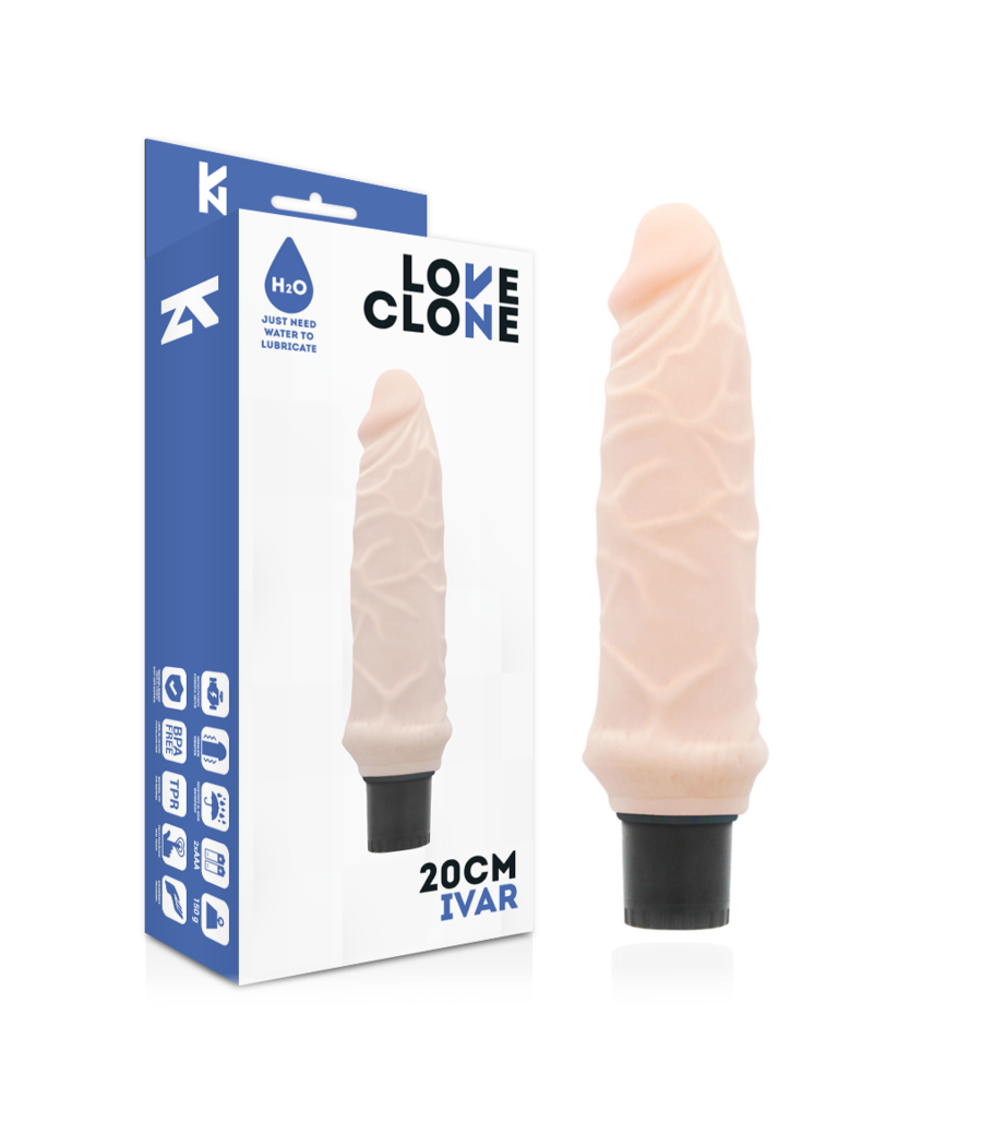 LOVECLONE - IVAR VIBRATORE AUTOLUBRIFICANTE 20 CM -O- 3.7 CM