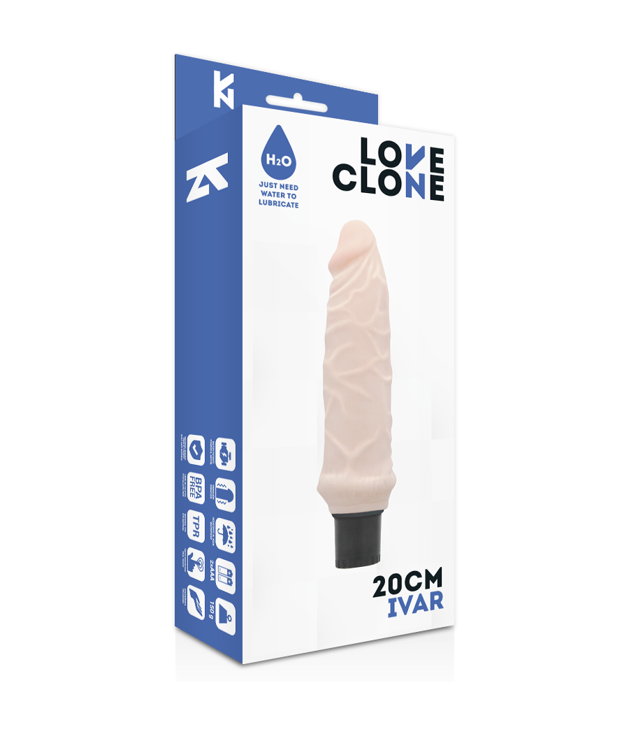 LOVECLONE - VIBRADOR AUTO LUBRIFICANTE IVAR 20 CM -O- 3.7 CM