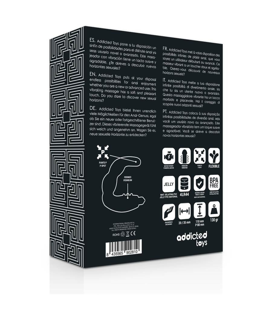 ADDICTED TOYS - VIBRAZIONE DEL MASSAGGIATORE ANALE DELLA PROSTATA