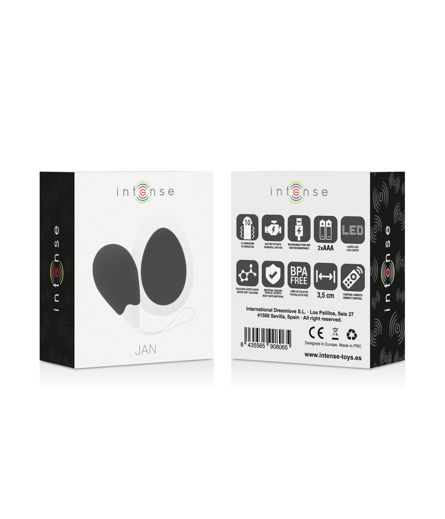 INTENSE - JAN VIBRATING EGG REMOTE CONTROL BLACK