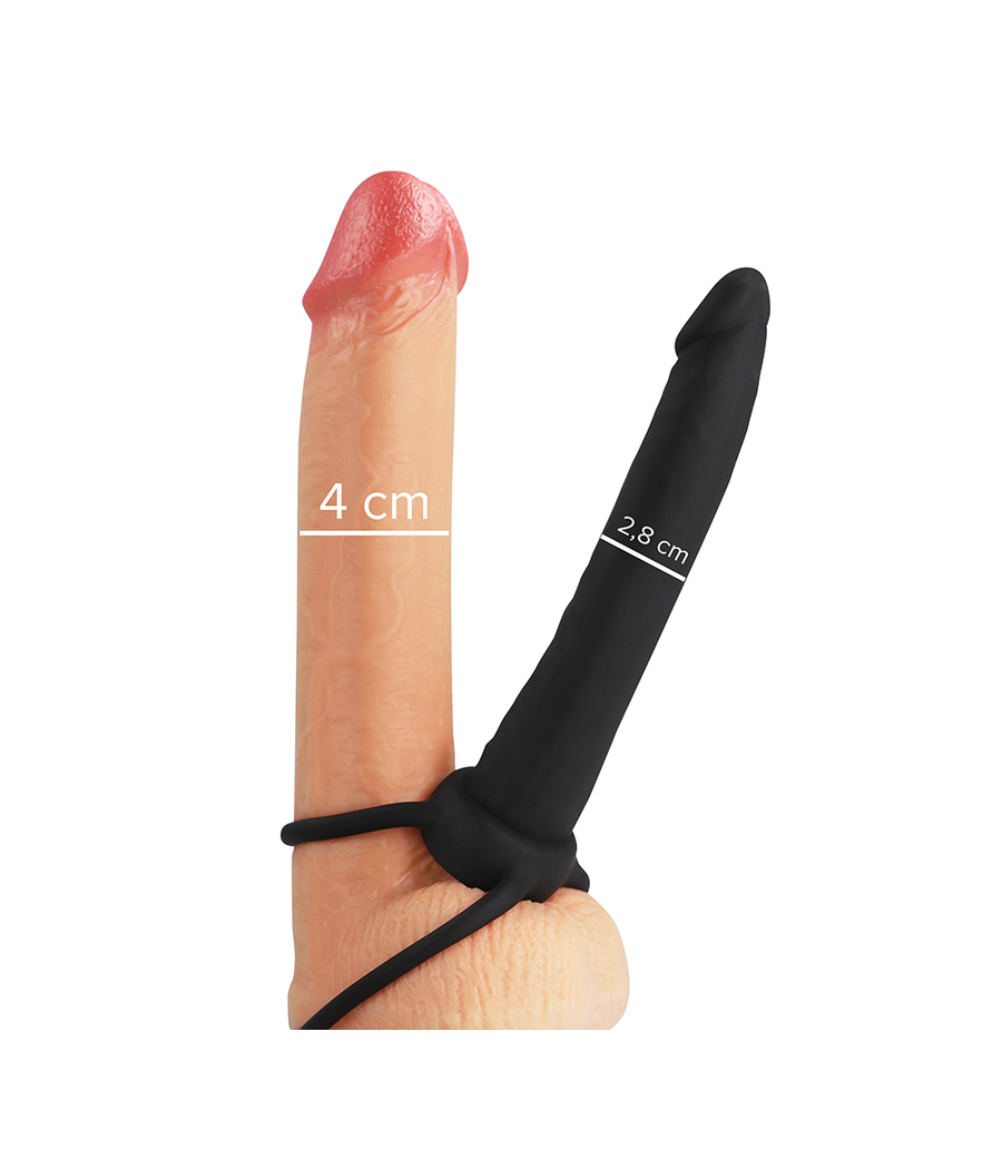 MYTHOLOGY - COBI ONYX ANAL DILDO WITH COCK AND TESTICLE RING 13 SILICONE CM
