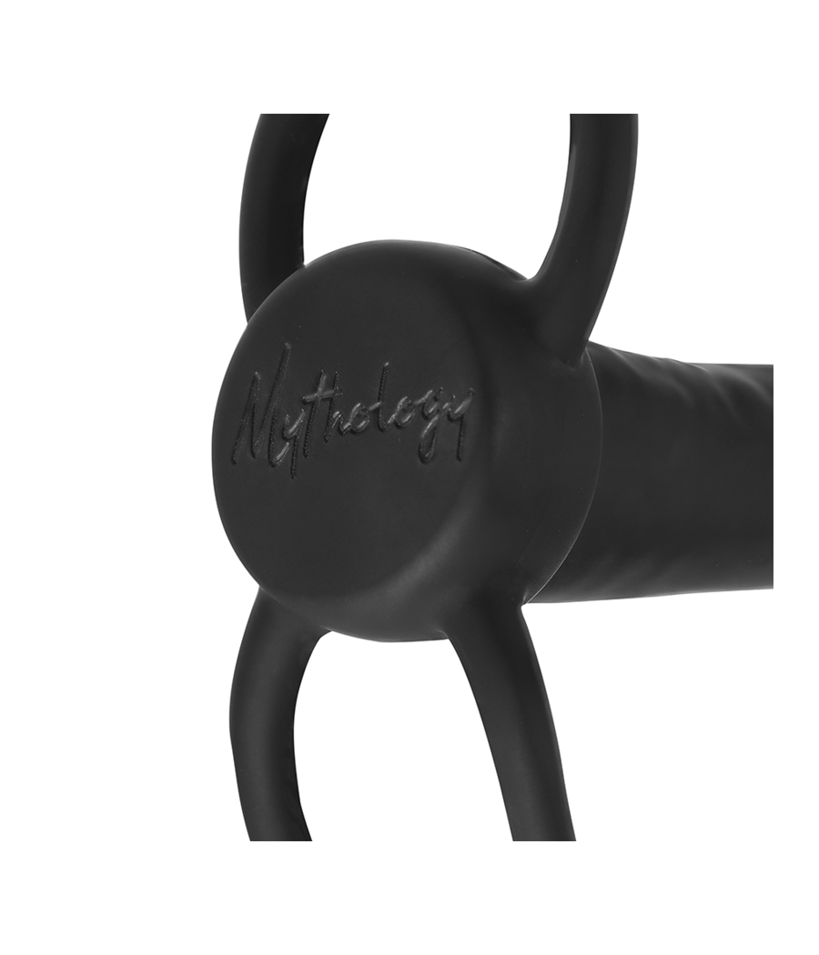 MYTHOLOGY - GODE ANAL COBI ONYX AVEC ANNEAU DE BITE ET TESTICULE 13 CM EN SILICONE