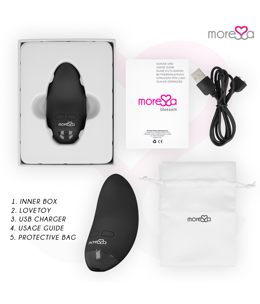 MORESSA - VIBRADOR BLOSSOM PRETO